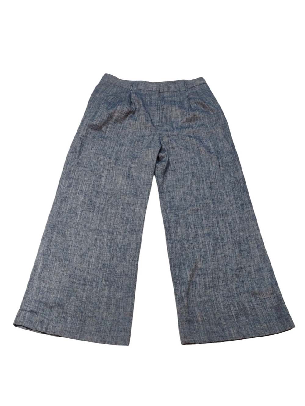 DKNY Wide-Leg High-Waist Trousers Linen Blue SZ 16 NWT - Picture 2 of 8